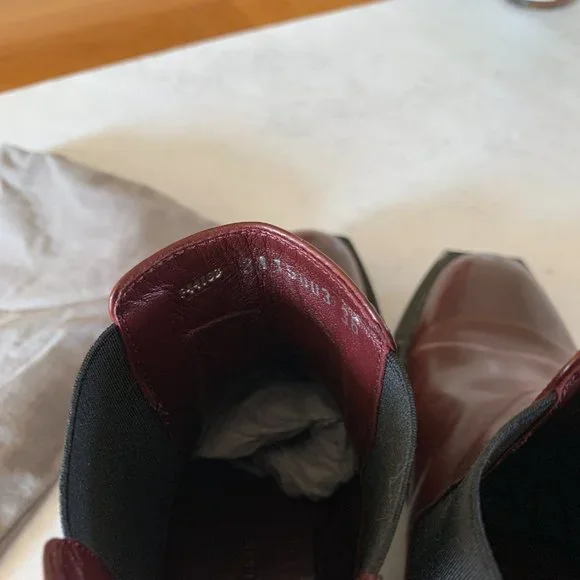 Alexander McQueen Burgundy Square Sole Chelsea boots Us 6 36 - Picture 3 of 7